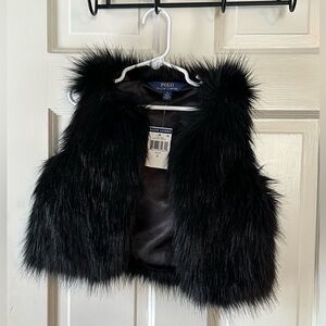 NWT Girls Polo Ralph Lauren Furry Vest